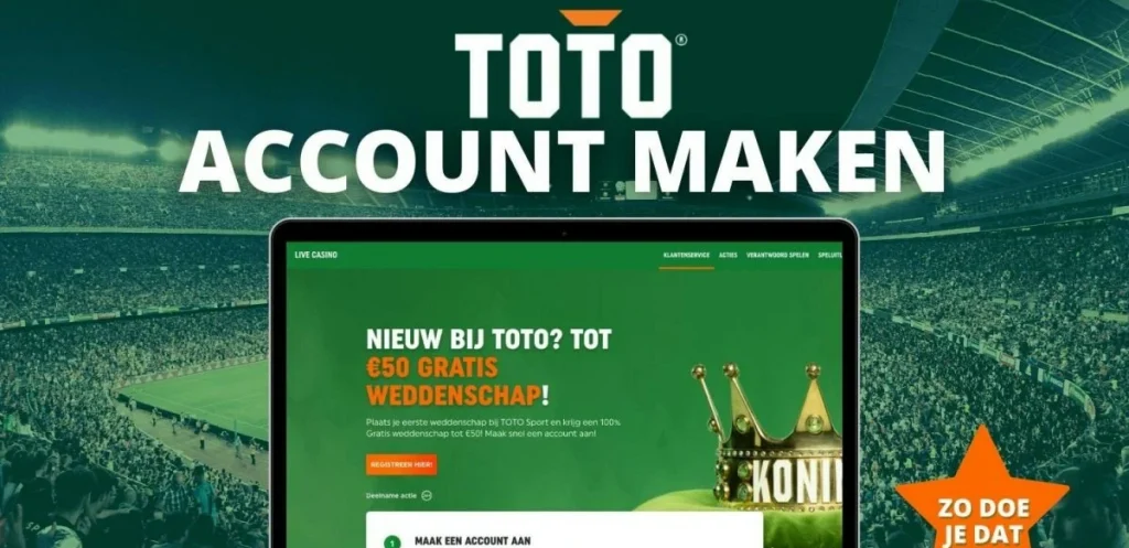 Accountregistratie bij Toto Winkel