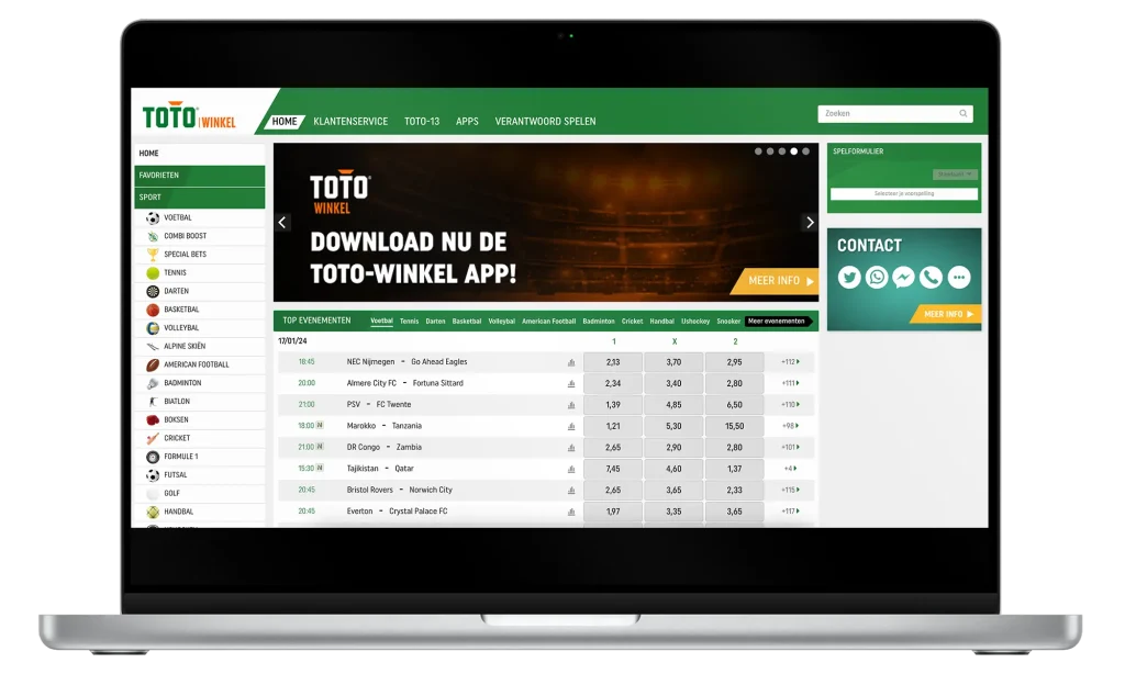 Hoofdpagina Toto Winkel
